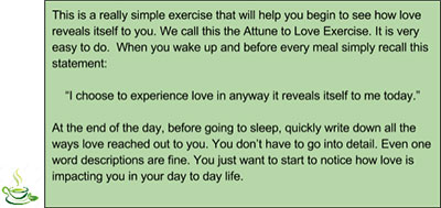 Thought Spot: This is a really simple exercise that will help you being to see how love reveals itself to you.