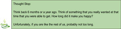 Thought Spot: Think back 6 months or a year ago.